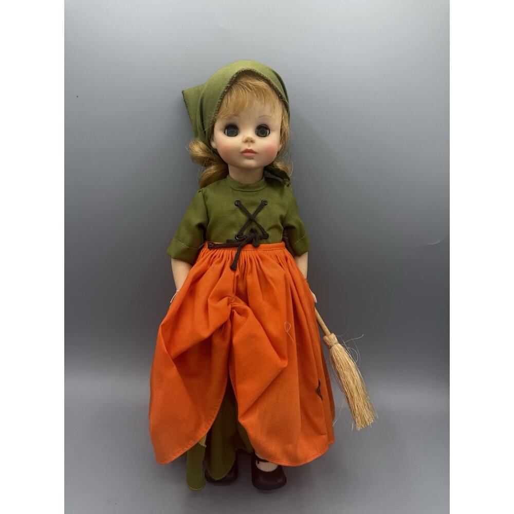 Vintage Madame Alexander Poor Cinderella Doll 14” Tagged Outfit Broom Red Hair